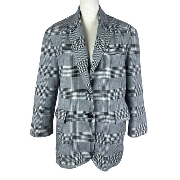 Zara Man Plaid Blazer Jacket Notched Lapel Two Button Front Flap Pocket Size XS - Picture 2 of 8